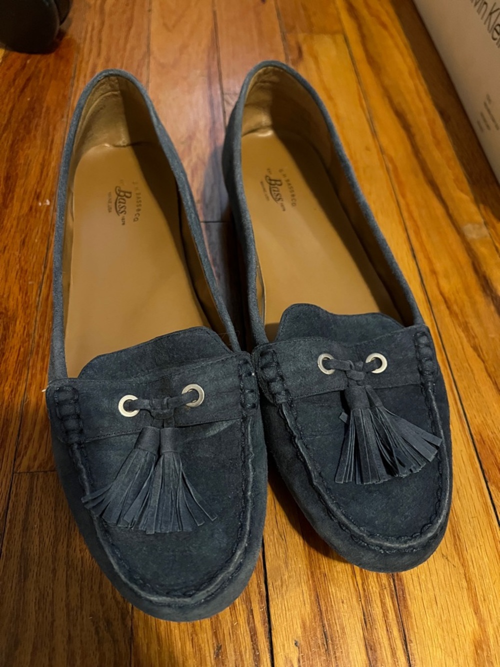 G.H. Bass & Co. Navy Suede Tassel Moccasins